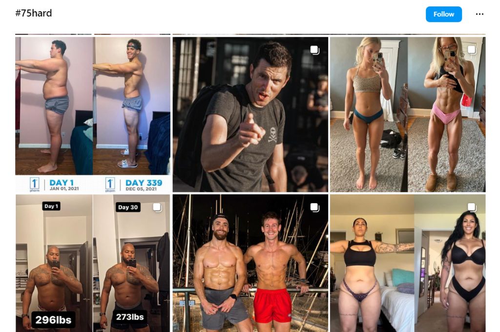 75 Hard Challenge Results - Before and after transformations