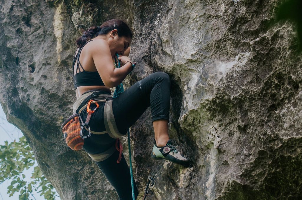 Rock climbing as one of the daring artist date ideas 