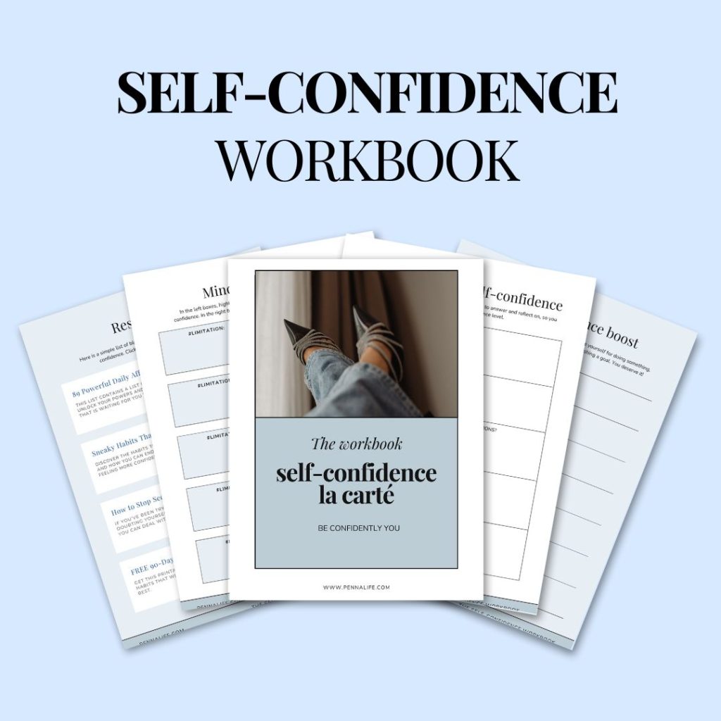 Mockup for the FREE Ultimate Self Confidence Worksheet