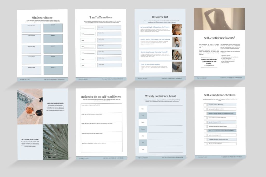 Another mockup for Self-Confidence Worksheet