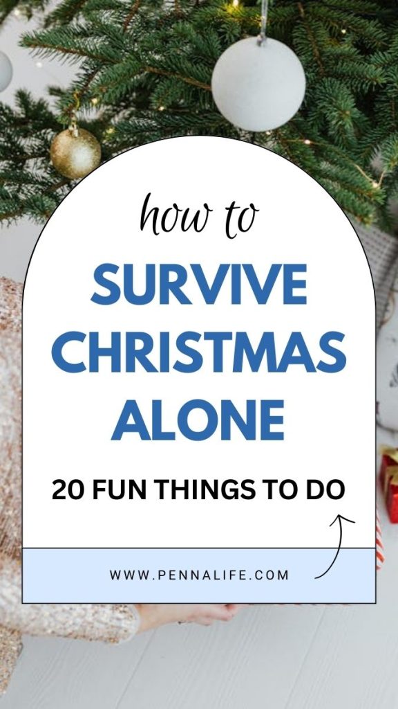 First pin image for 20 Wholesome Things to Do Alone on Christmas Day